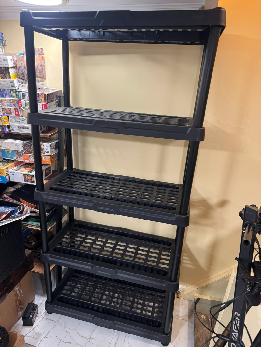 Black 5-Shelf Plastic Storage Rack - photo 2