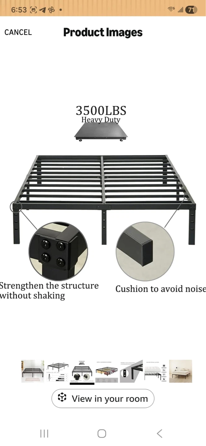 Heavy Duty Queen Size Metal Bed Frame - photo 2