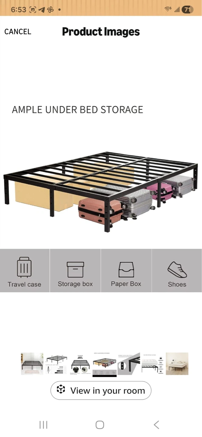Heavy Duty Queen Size Metal Bed Frame - photo 5