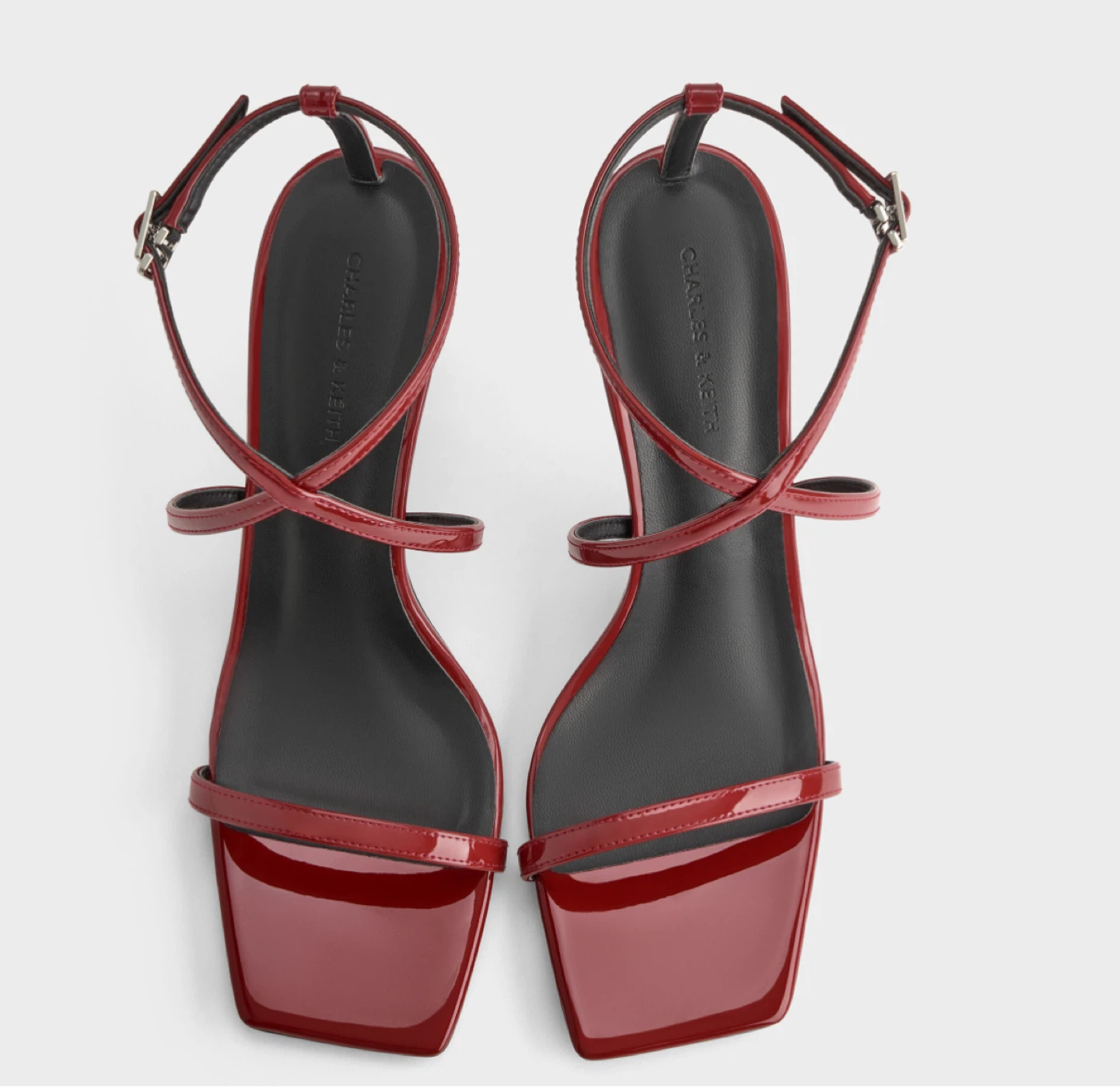 New Charles & Keith Red Strappy High Heel Sandals (never worn) - photo 2