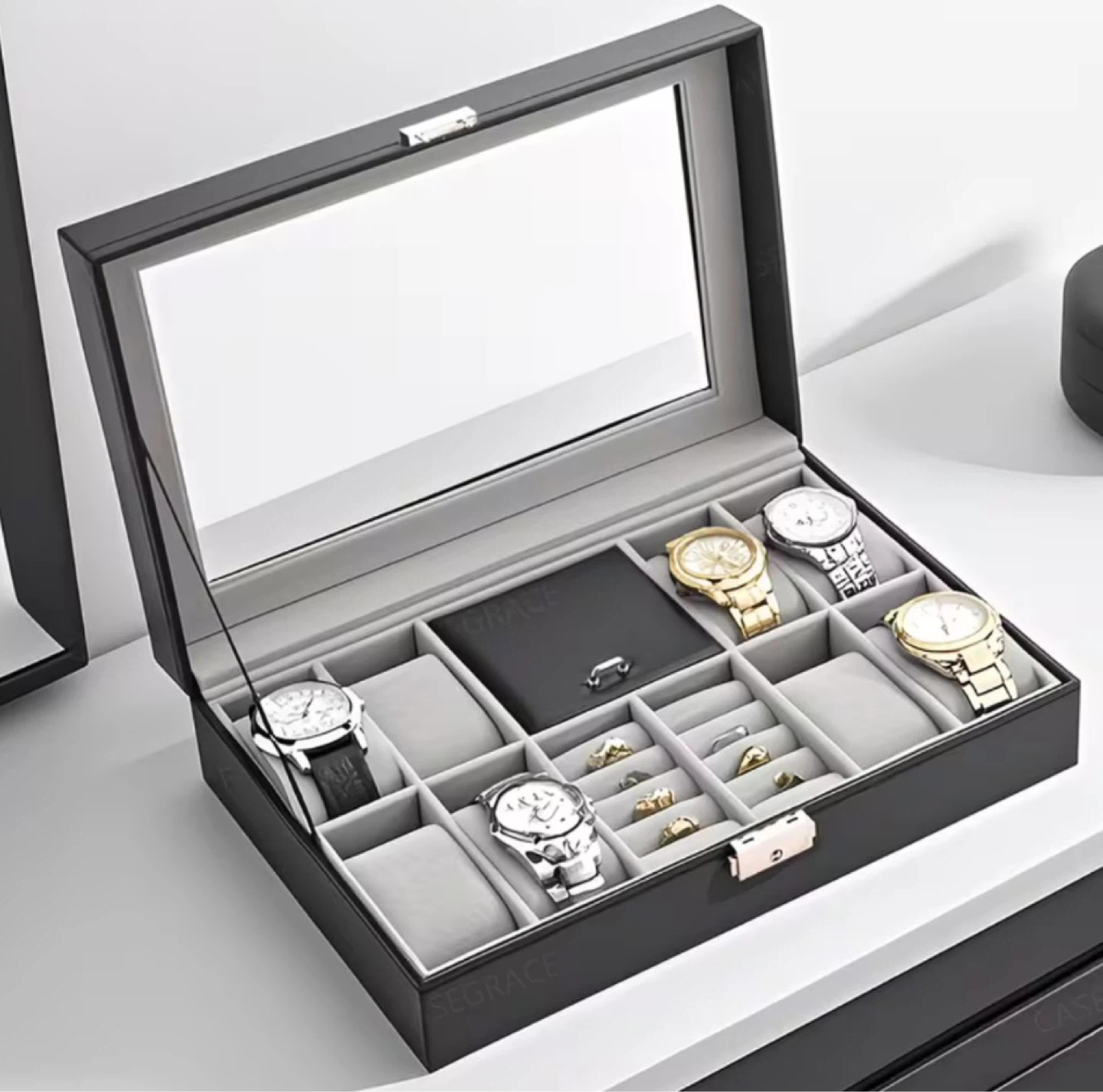 Black Watch & Jewellery Display Box - photo 3