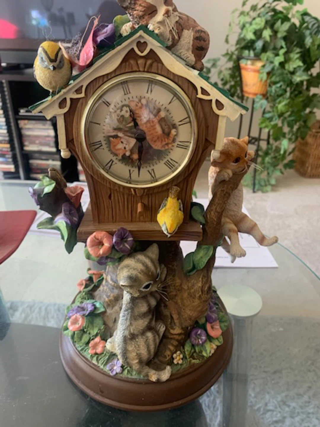 Cat and Bird Themed Decorative Clock - photo 2