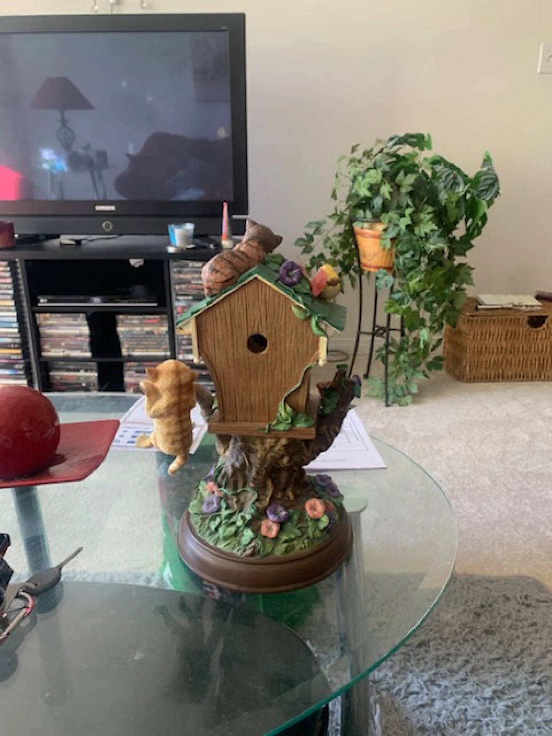 Cat and Bird Themed Decorative Clock - photo 5