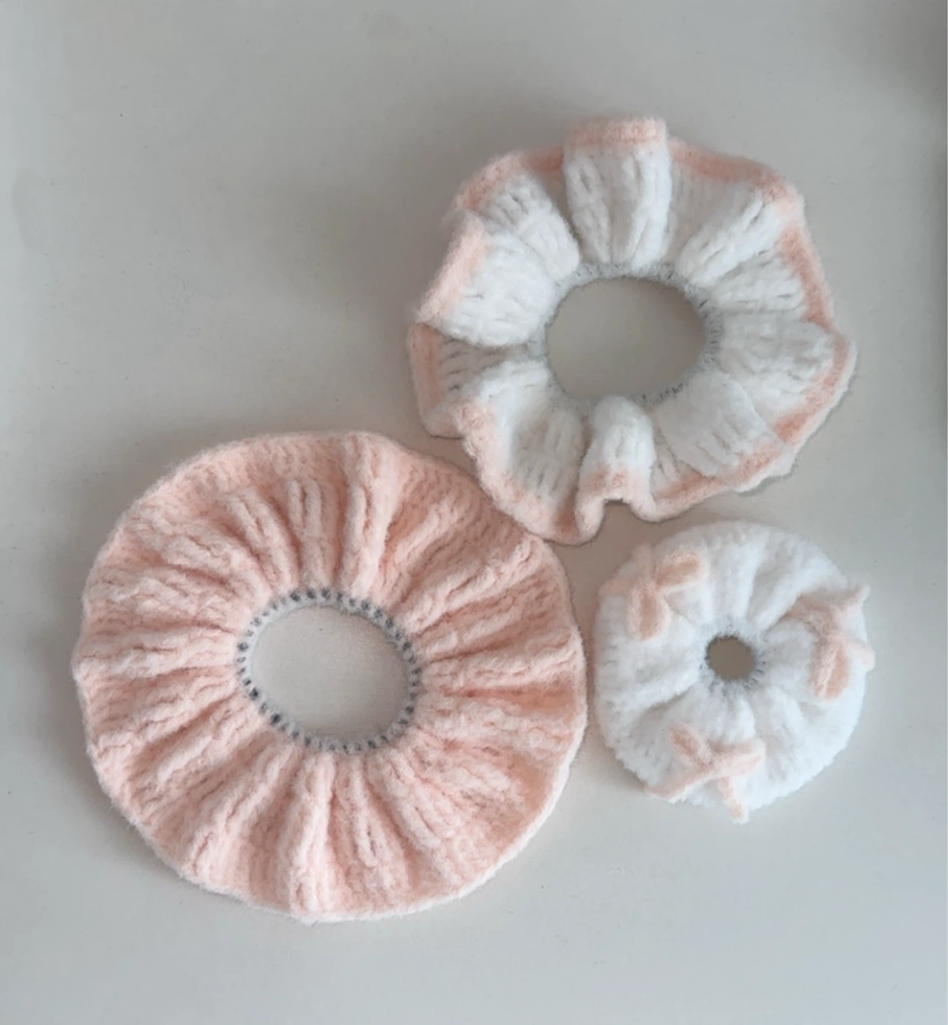 Handmade Soft Crochet Scrunchie - Fluffy Ribbon Series