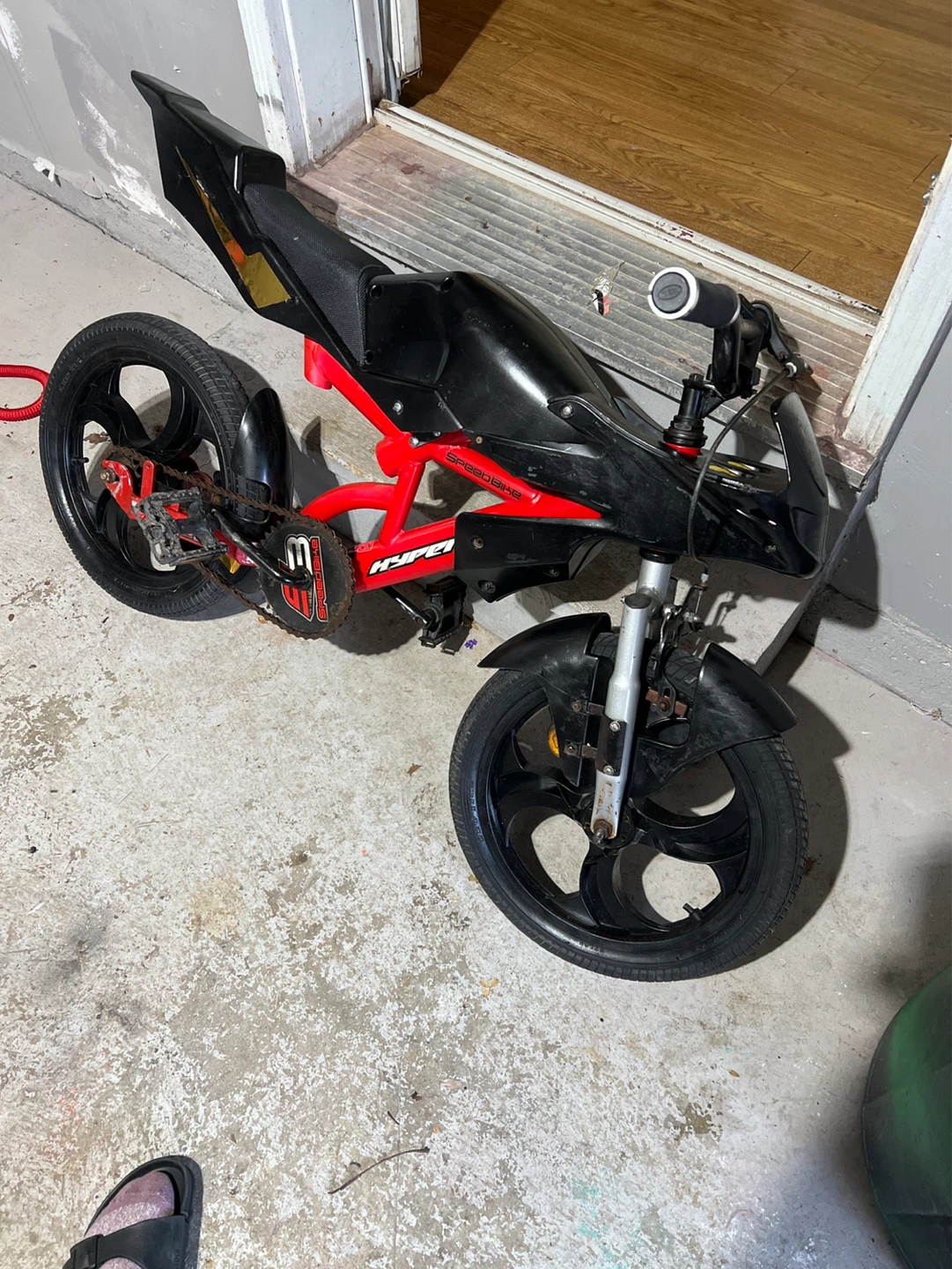 Hyperbike.  Kids motorcycle style bicycle  - Red/Black