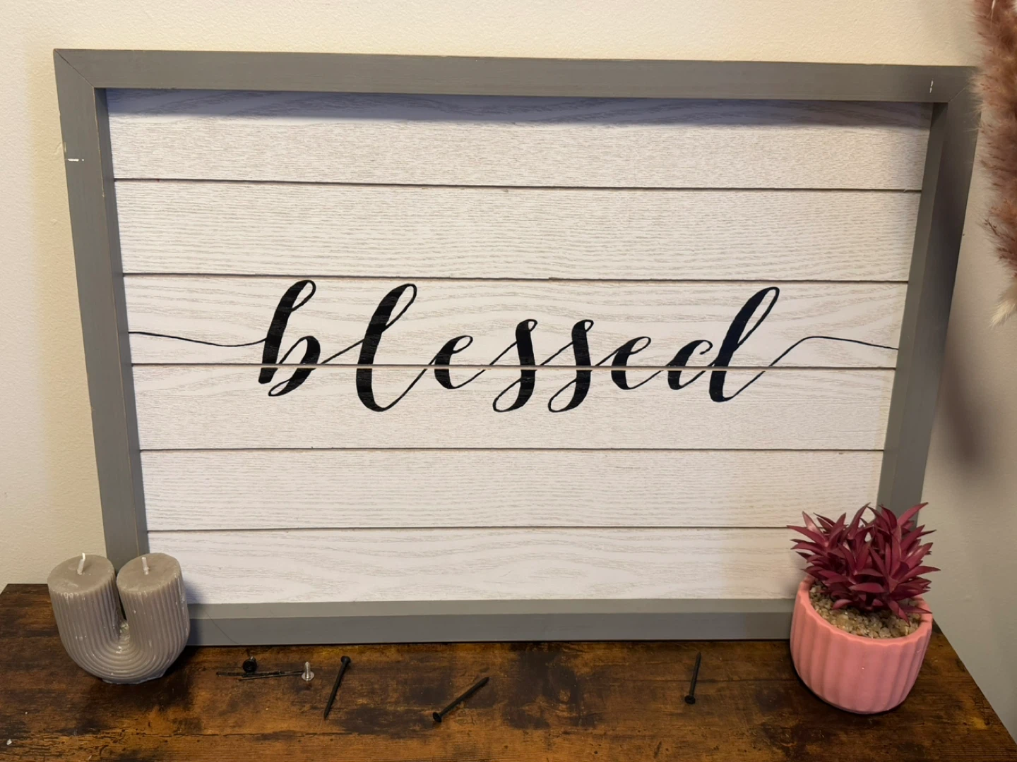Wooden Framed Wall Art 'Blessed'