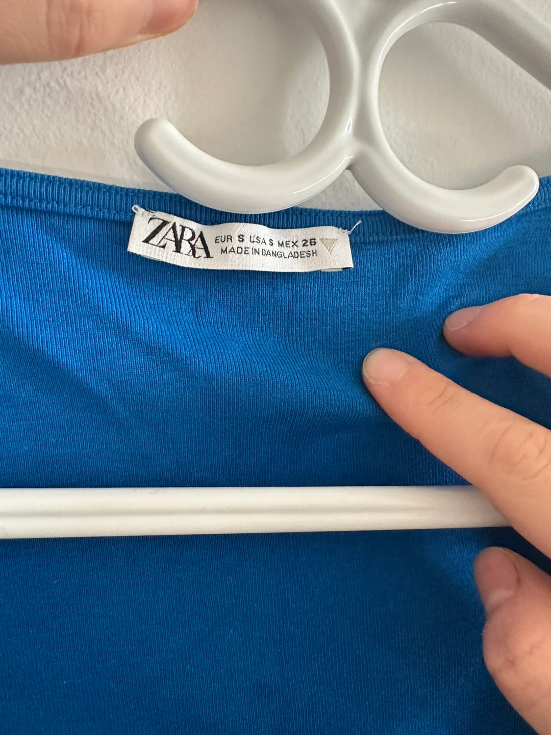 Zara Blue Cropped Square Neck Top - Size S - photo 2