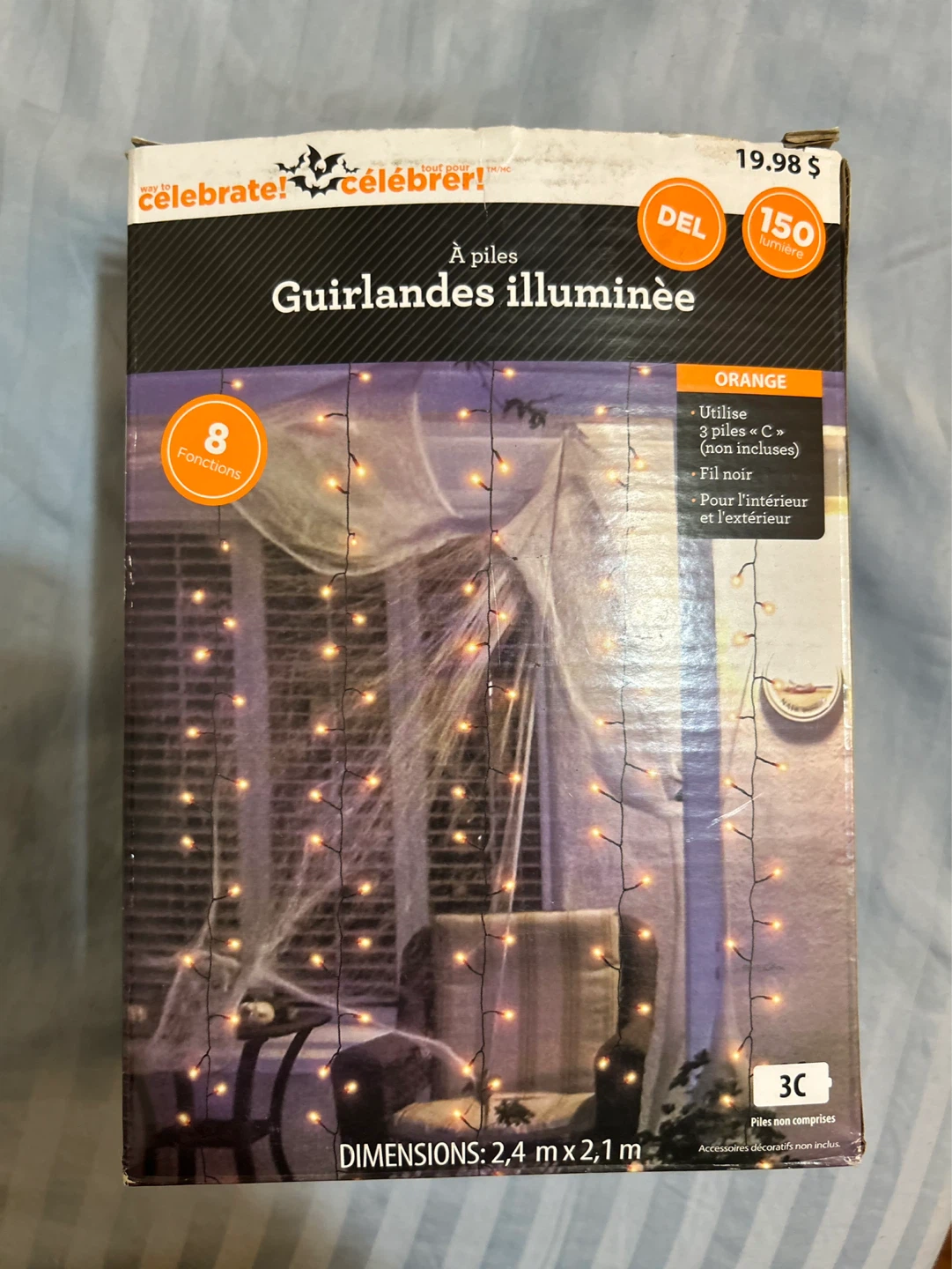 Celebrate! Illuminated Garland - Orange, 2.4m x 2.1m