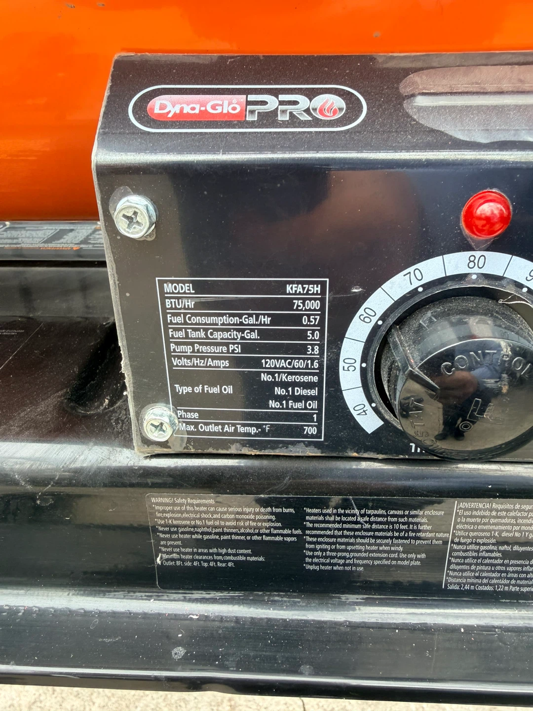 Dyna-Glo Pro KFA75H 75,000 BTU Propane Heater - photo 2