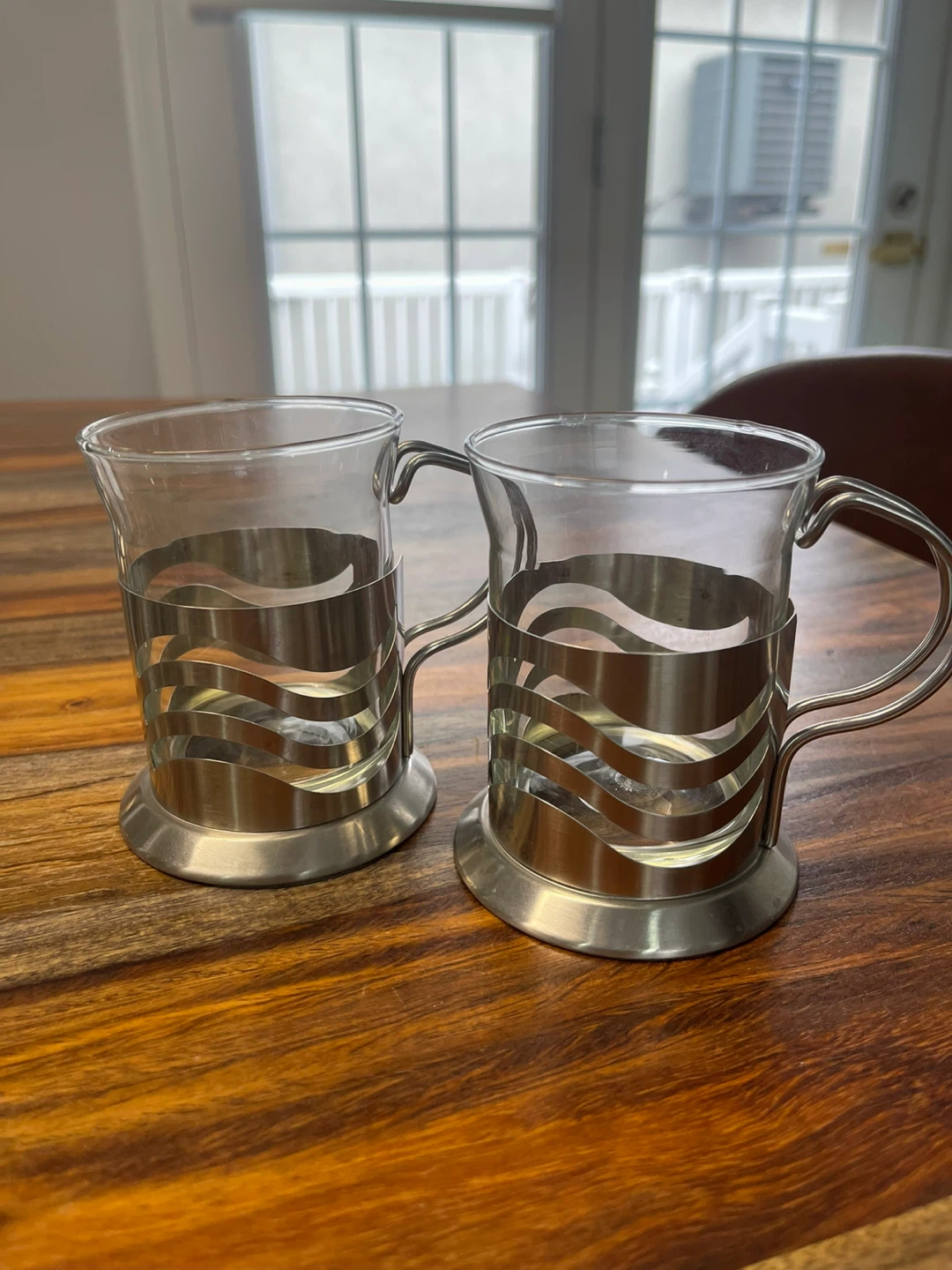 Set of 10 Glass tea/coffee Cups with Metal Holders - photo 2