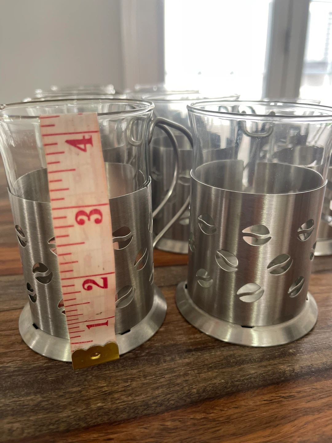 Set of 10 Glass tea/coffee Cups with Metal Holders - photo 3