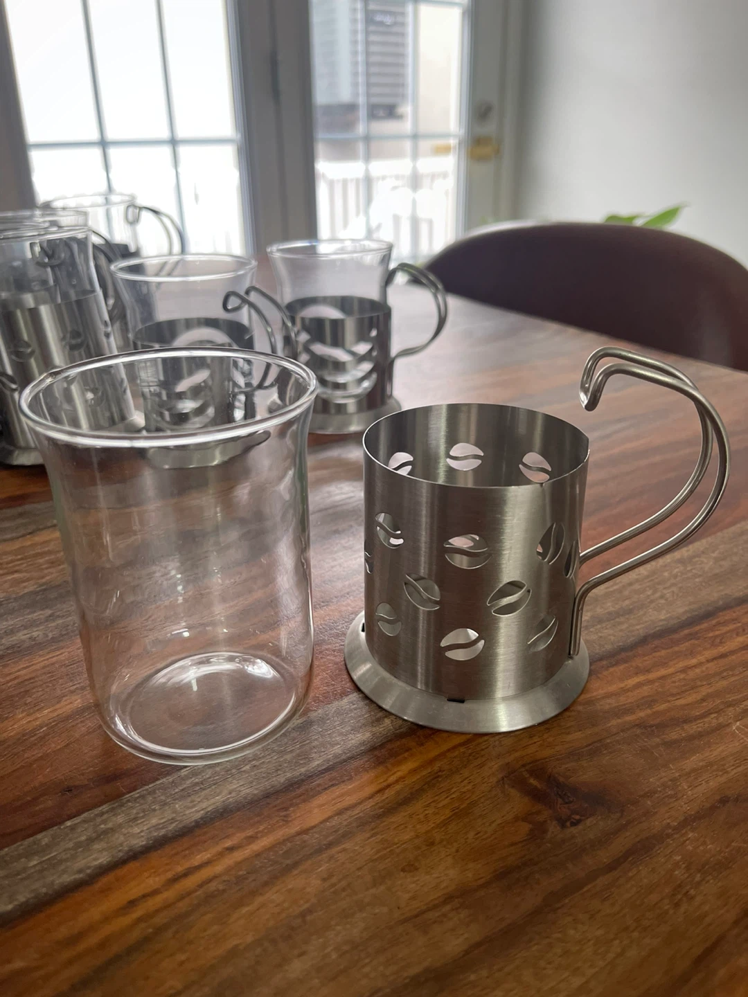 Set of 10 Glass tea/coffee Cups with Metal Holders - photo 5