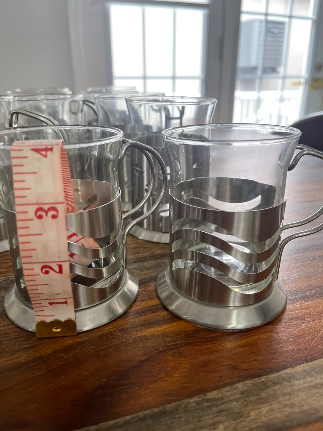 Set of 10 Glass tea/coffee Cups with Metal Holders - photo 4