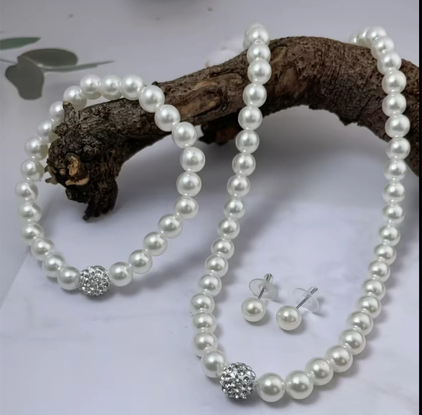 New Pearl Necklace, Bracelet & Earrings Set - photo 2