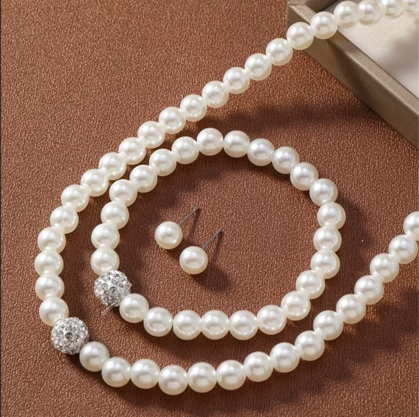 New Pearl Necklace, Bracelet & Earrings Set - photo 3