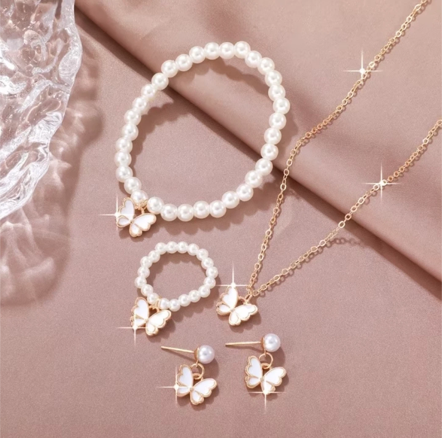 New Butterfly Pearl Jewelry Set - photo 4