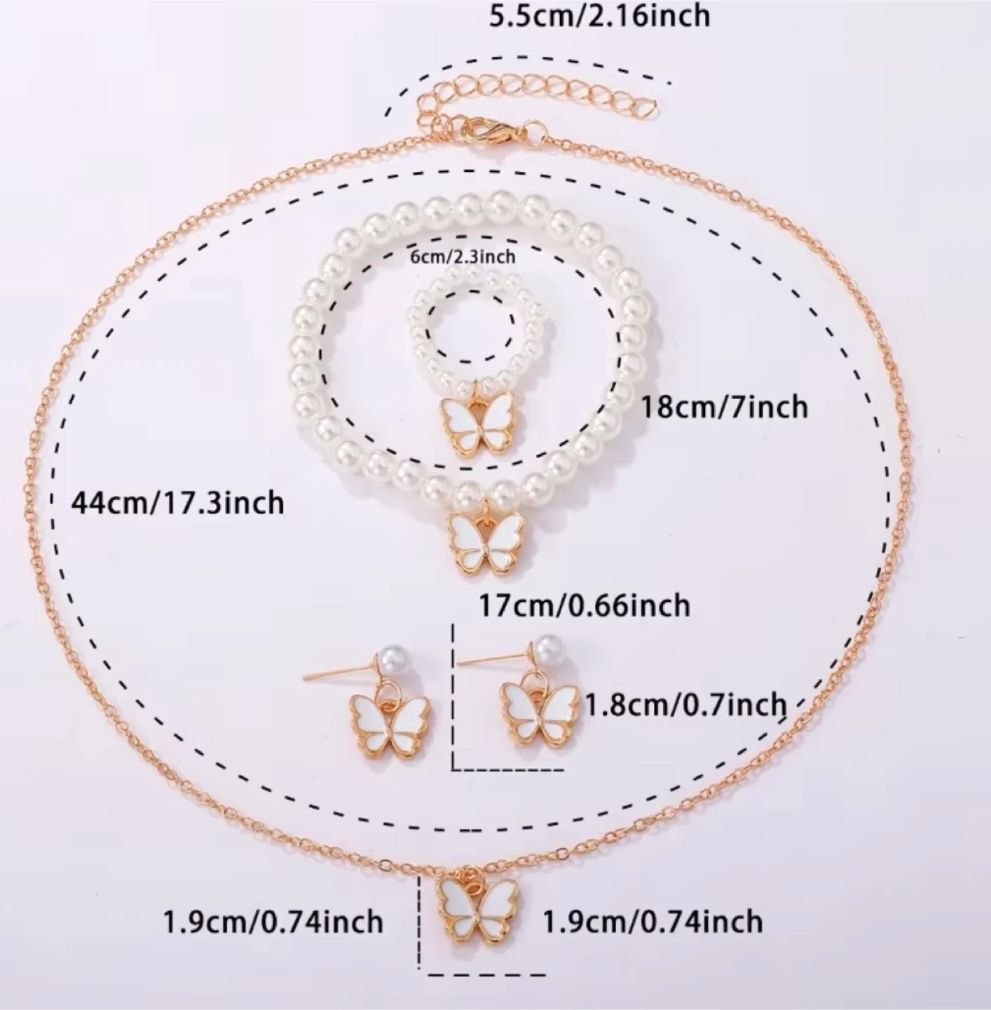 New Butterfly Pearl Jewelry Set - photo 3