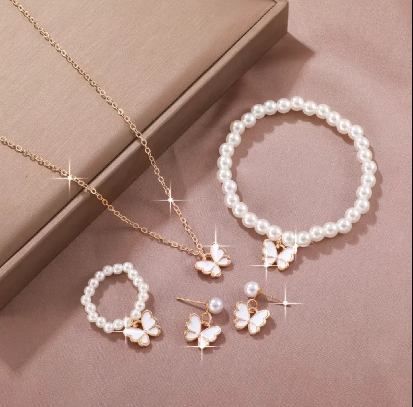 New Butterfly Pearl Jewelry Set - photo 5