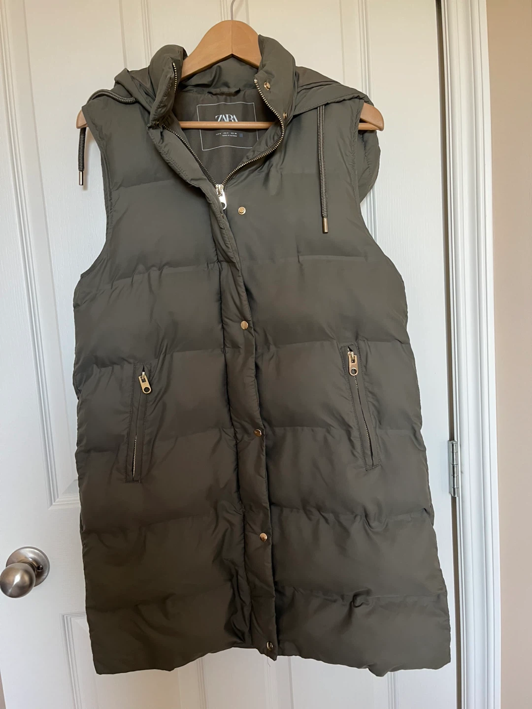 ZARA Puffer Vest with Hood - Size S