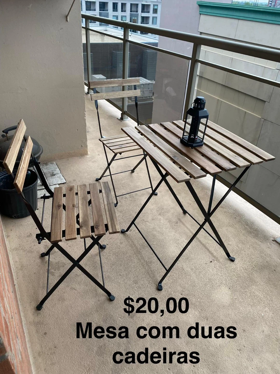 Folding Bistro Set - Table and Two Chairs