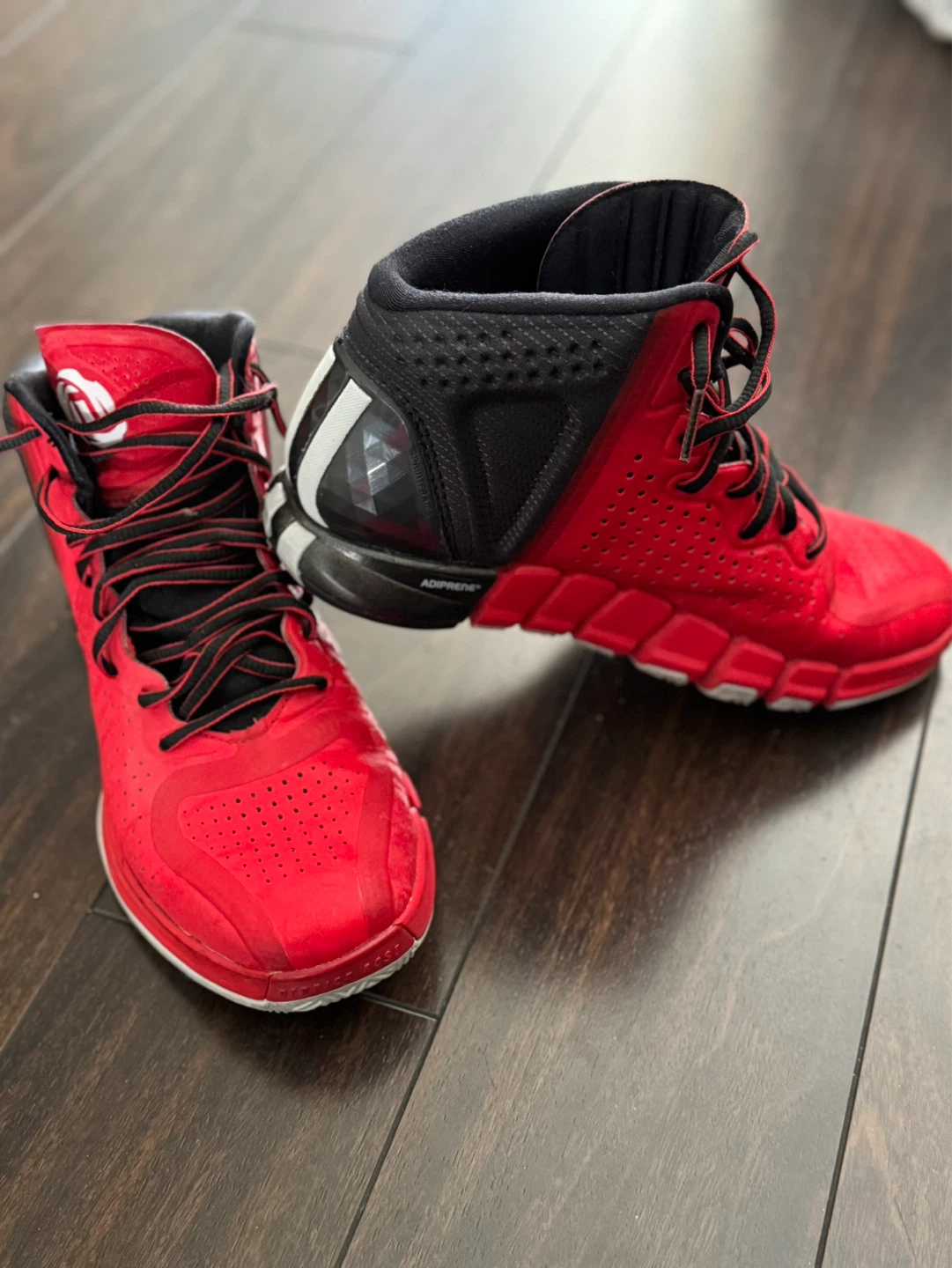 Adidas Rose, Red High-Top Basketball Shoes