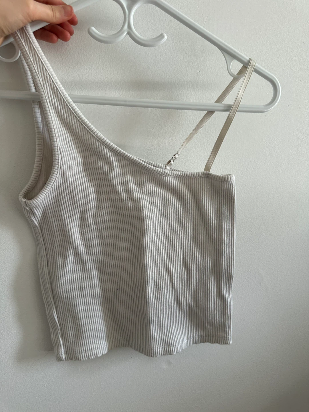Zara Ribbed One Shoulder Tank Top - Size S
