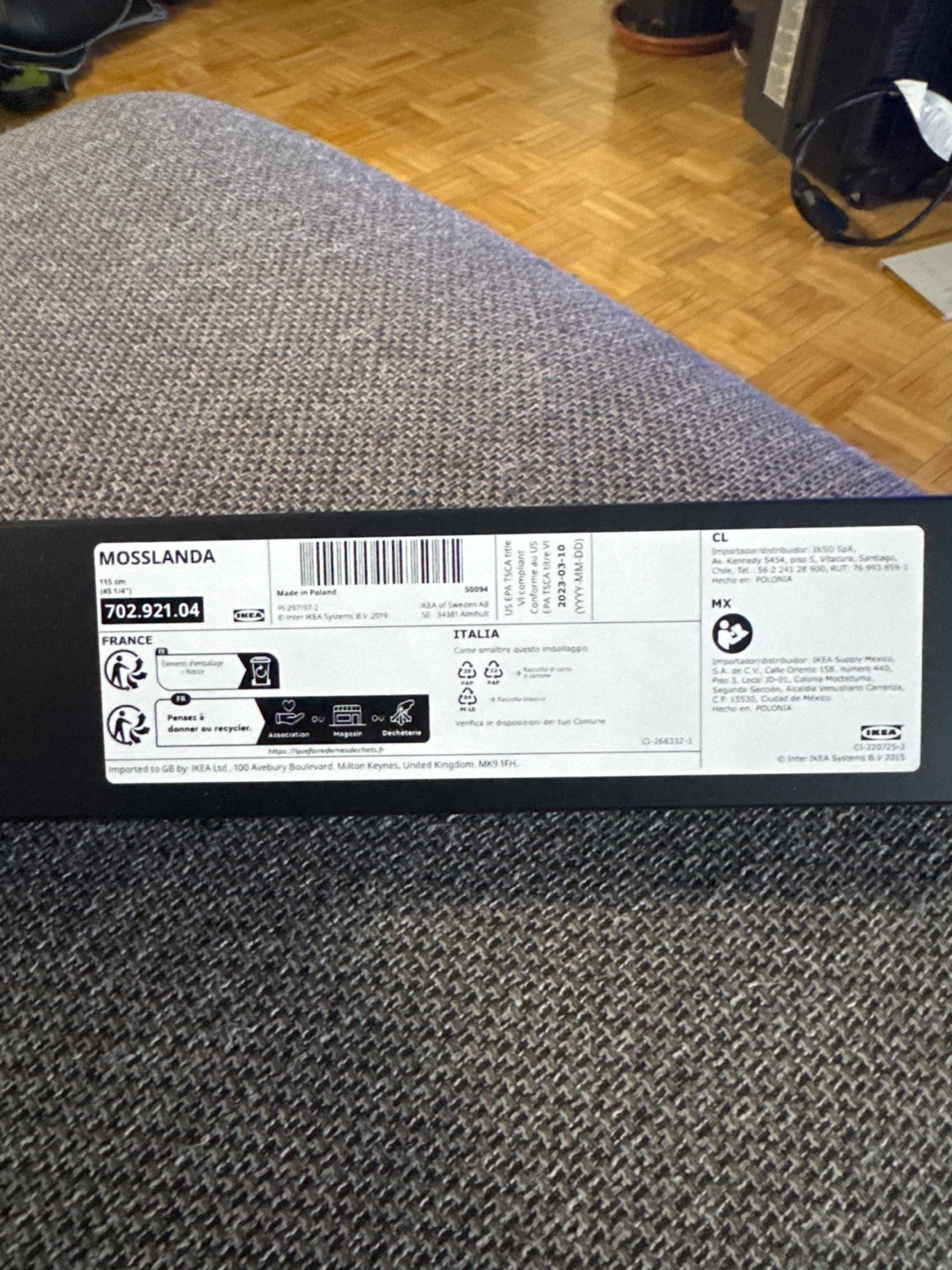 IKEA MOSSLANDA Picture Ledge Black 115cm - photo 2