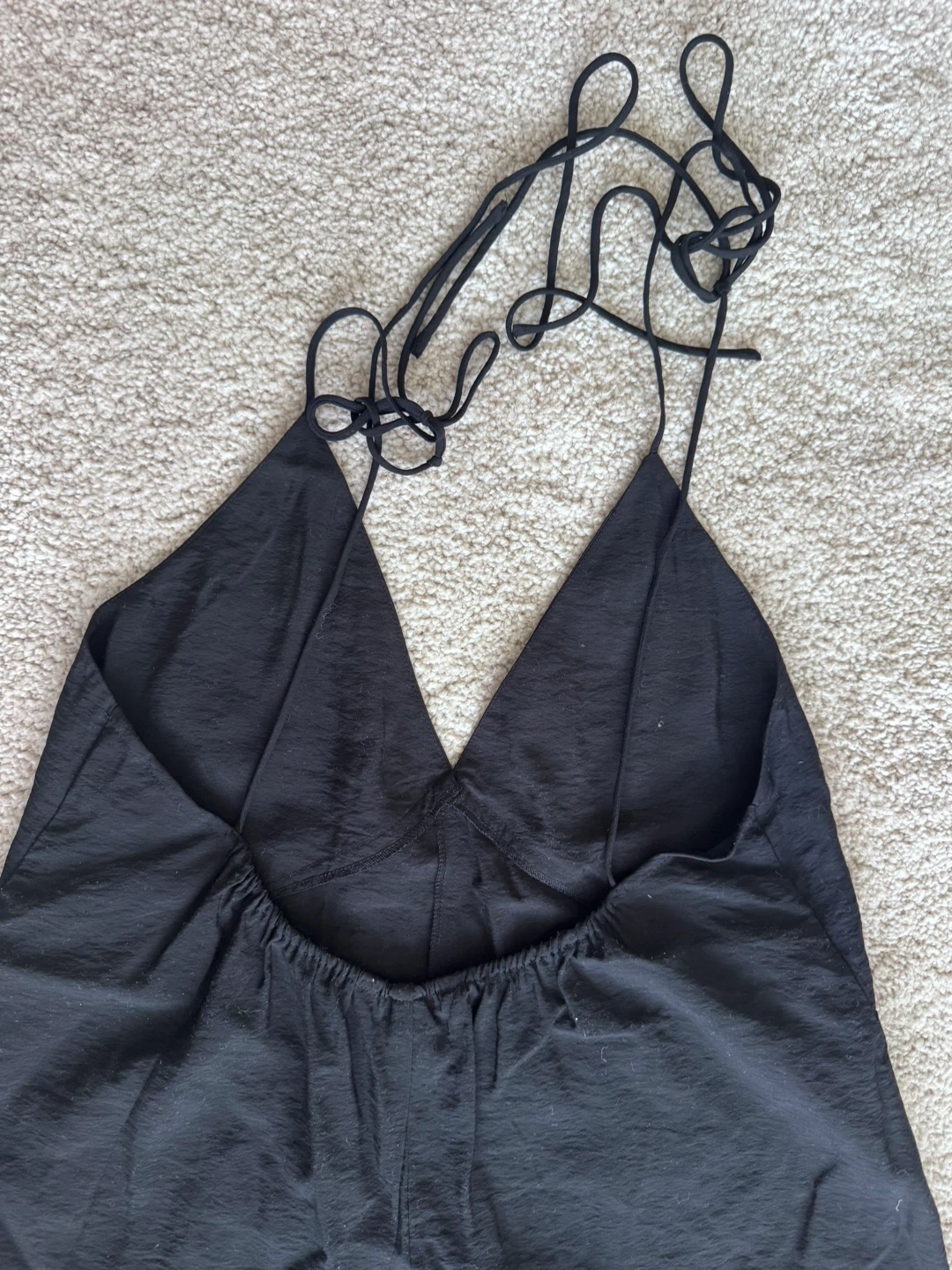 Black Mini Dress with Tie Straps - photo 3