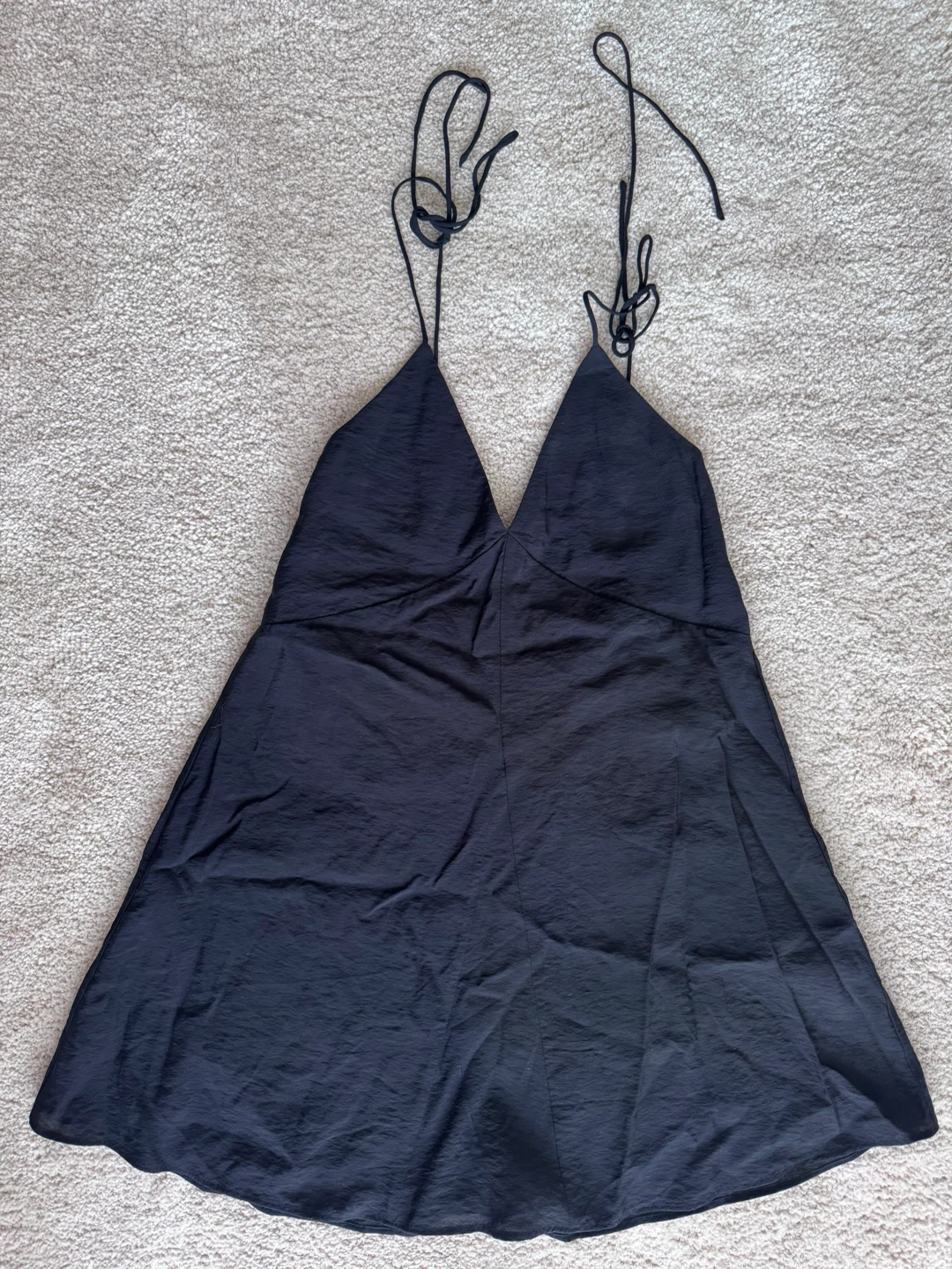 Black Mini Dress with Tie Straps