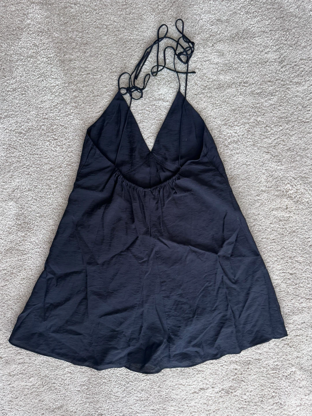 Black Mini Dress with Tie Straps - photo 2