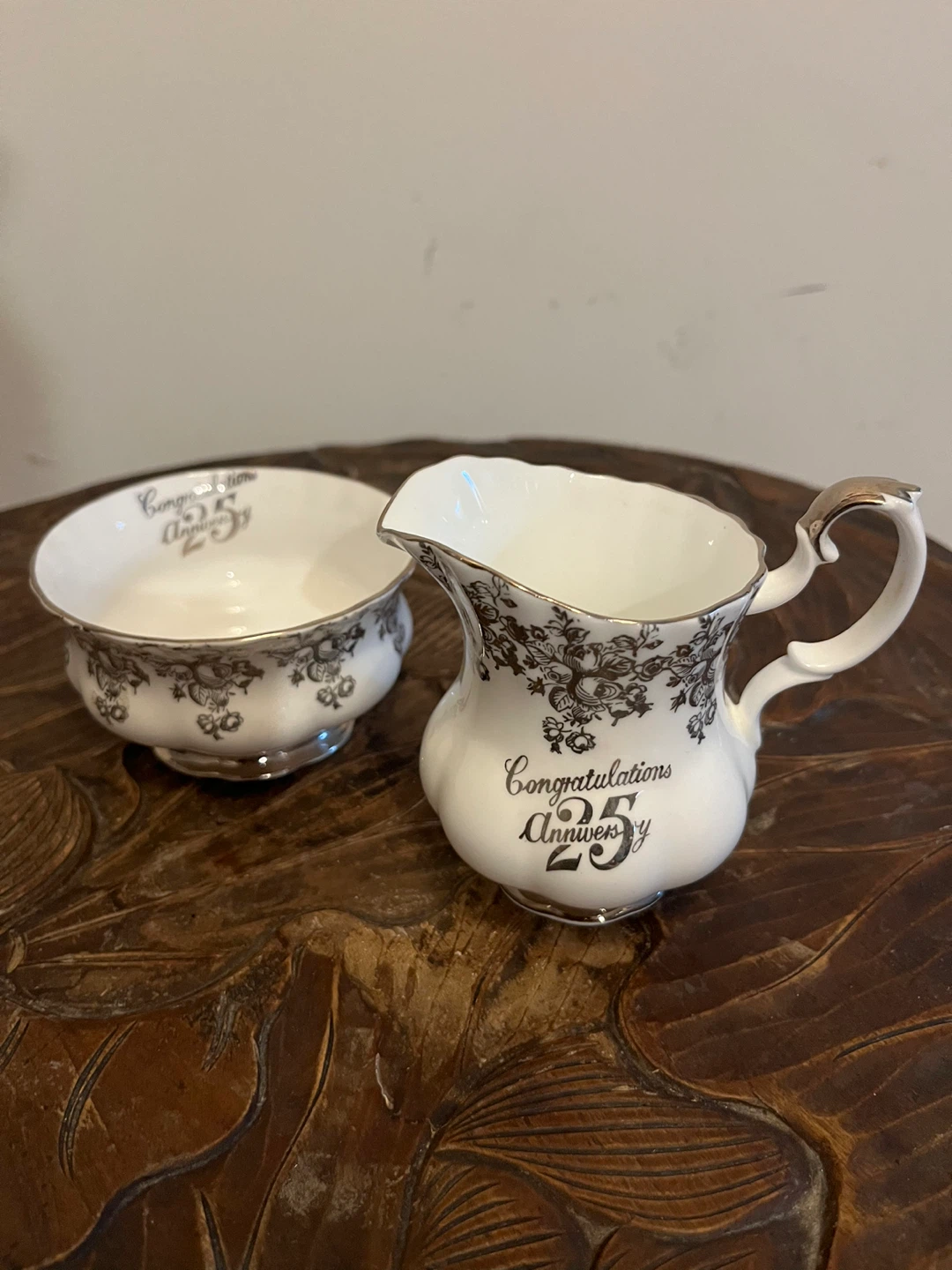 25th Anniversary Sugar Bowl and Creamer Set