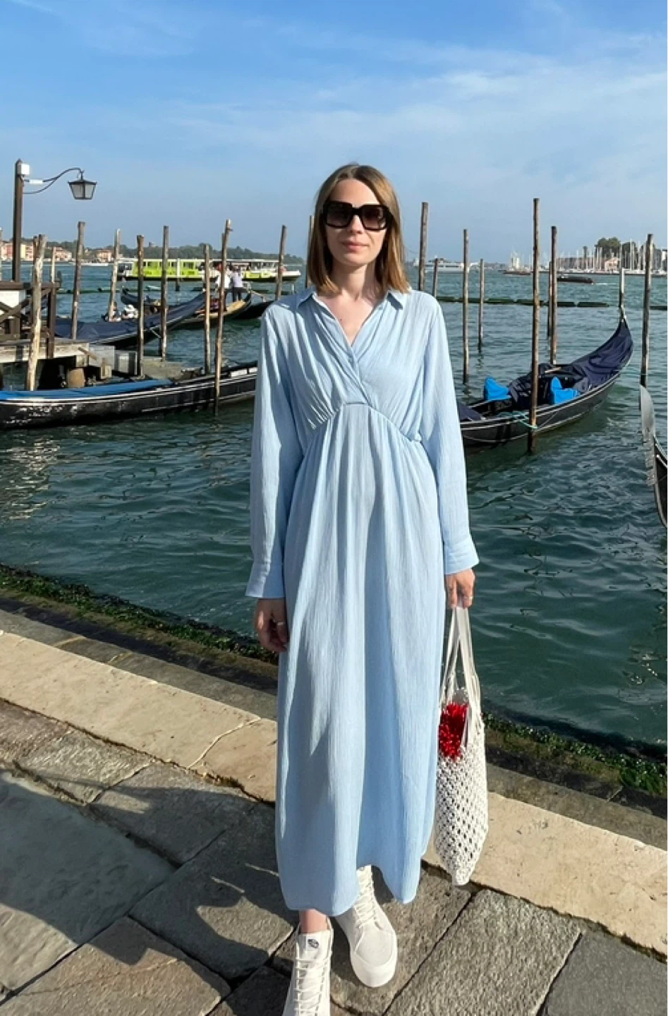 Light Blue Collared Maxi Dress