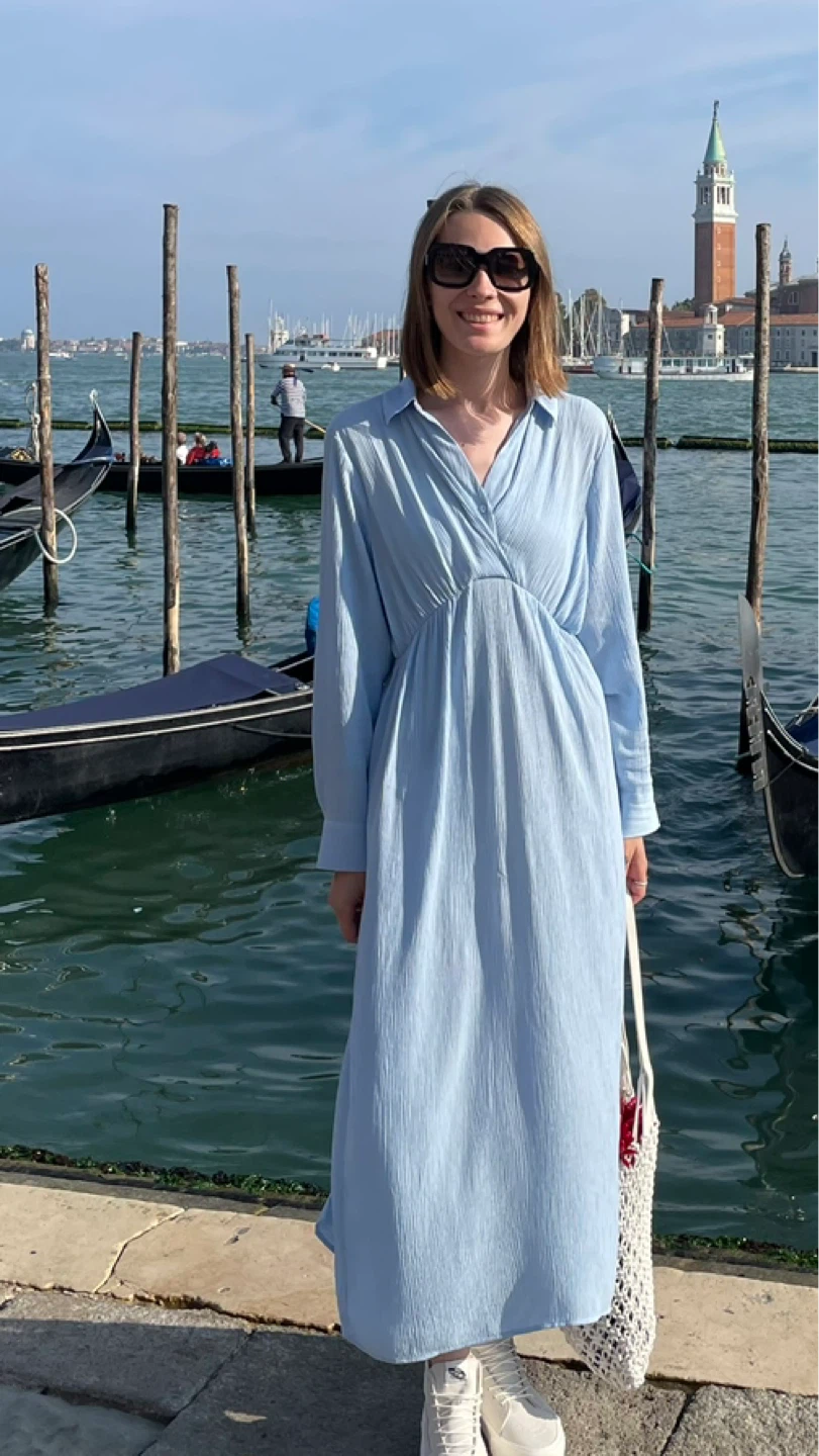 Light Blue Collared Maxi Dress - photo 2
