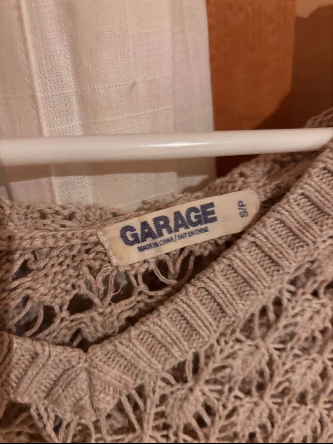 Garage Beige Crochet Hooded Sweater - photo 2