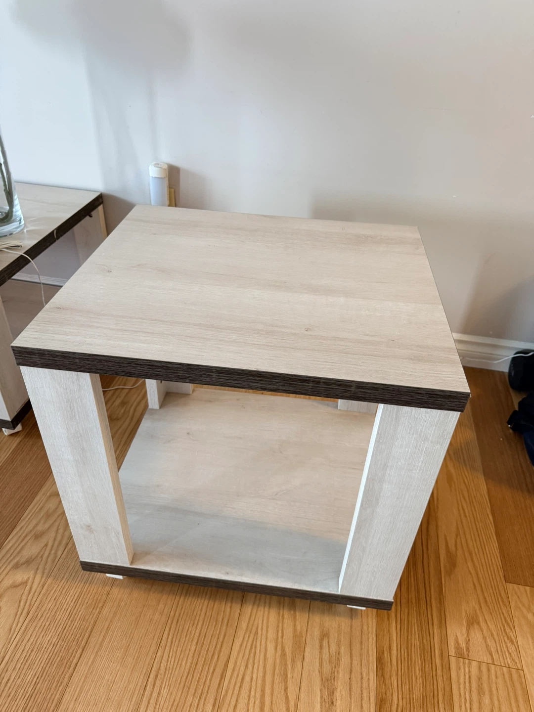 Light Wood Coffee and End Table with Shelf - photo 3