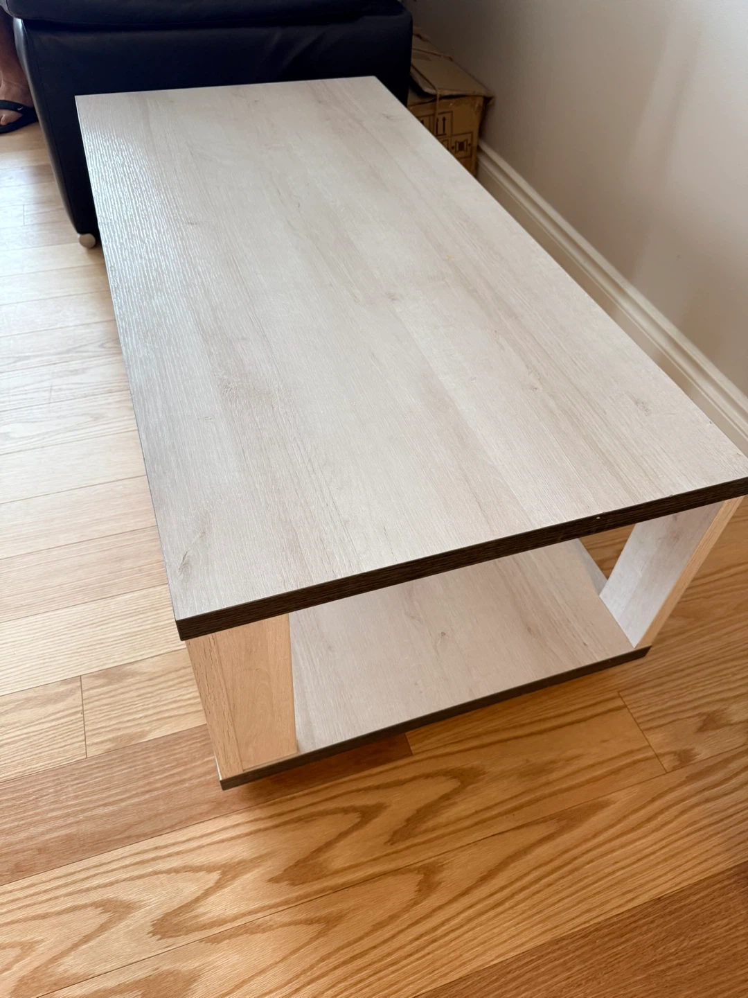 Light Wood Coffee and End Table with Shelf - photo 2