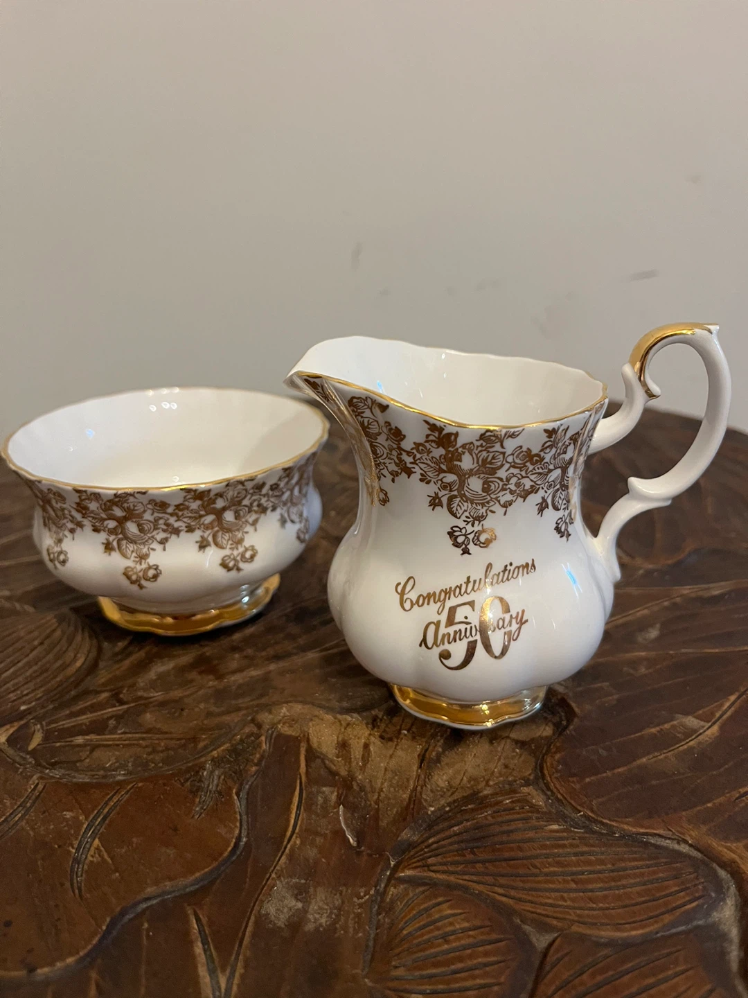 50th Anniversary Creamer and Sugar Bowl Set