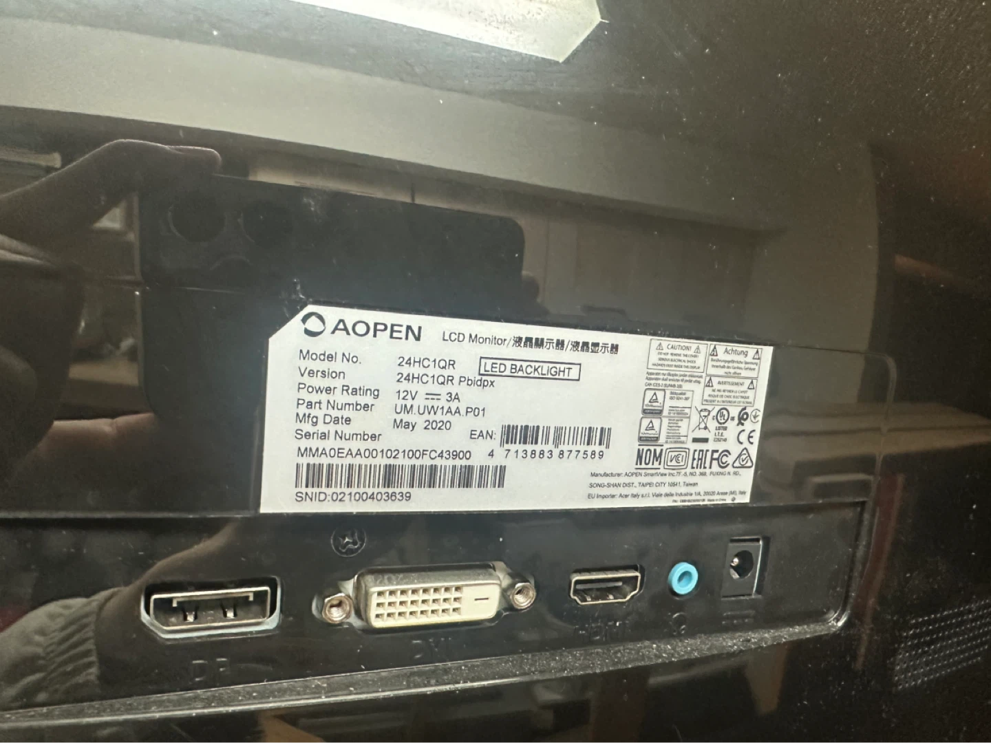 144hz 24-inch Curved AOPEN Gaming Monitor - photo 2