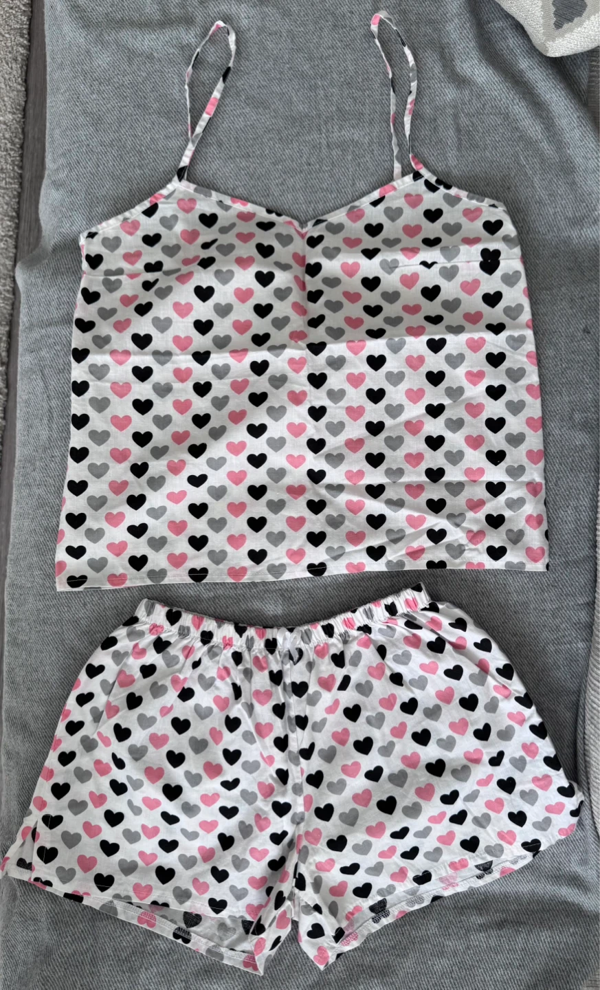 Women's Heart Print Pajama Set - Tank Top & Shorts - photo 2