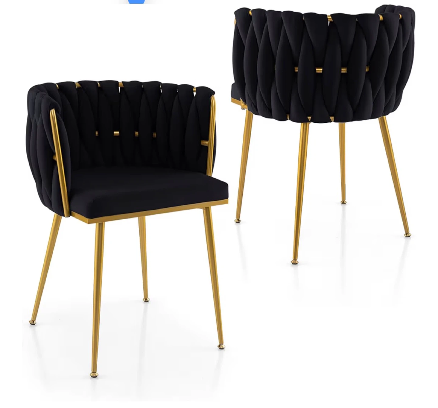 2 Black Accent Chair with Gold Legs - photo 4