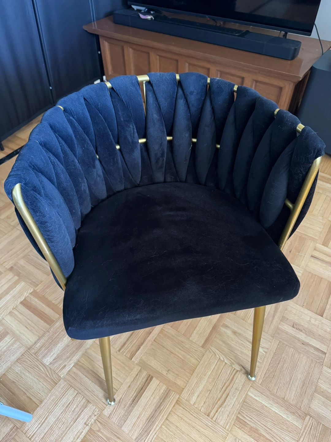 2 Black Accent Chair with Gold Legs - photo 2