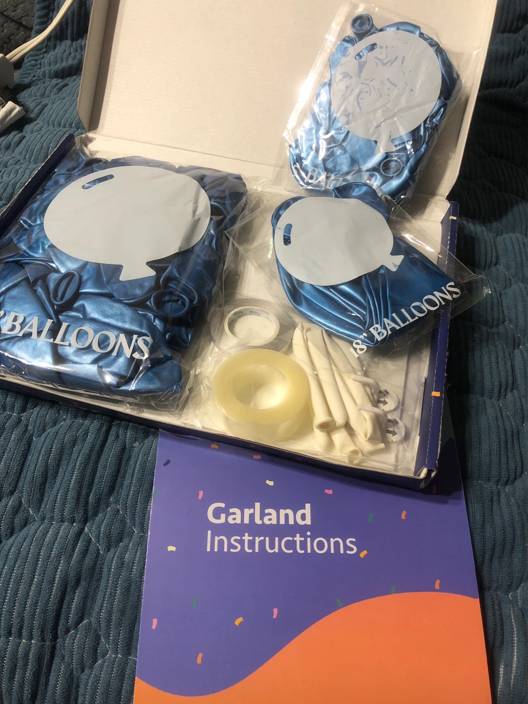 New/Metallic Blue Balloons Garland Kit! - photo 2