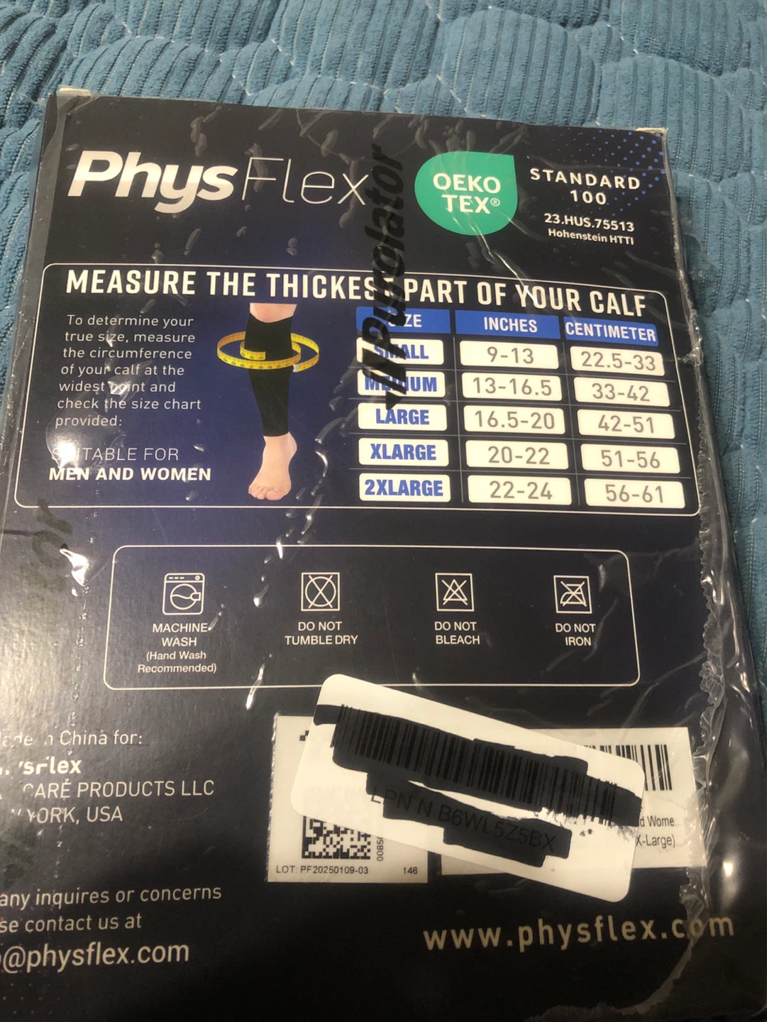 New-PhysiFlex Compression Calf Sleeve XL Black - photo 4