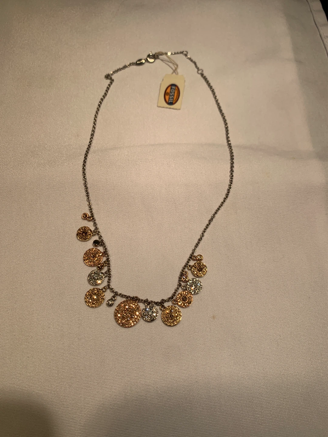 Fossil Necklace with Multi-Colored Disc Charms - photo 4