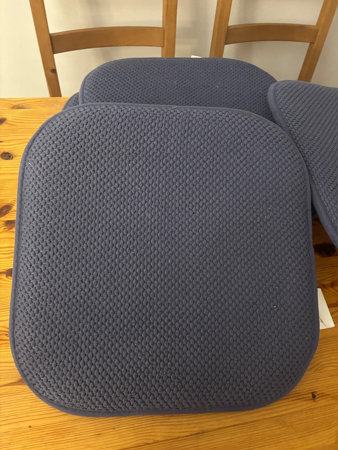 IKEA Wooden Dining Table Set with 4 Chairs and Cushions - photo 3