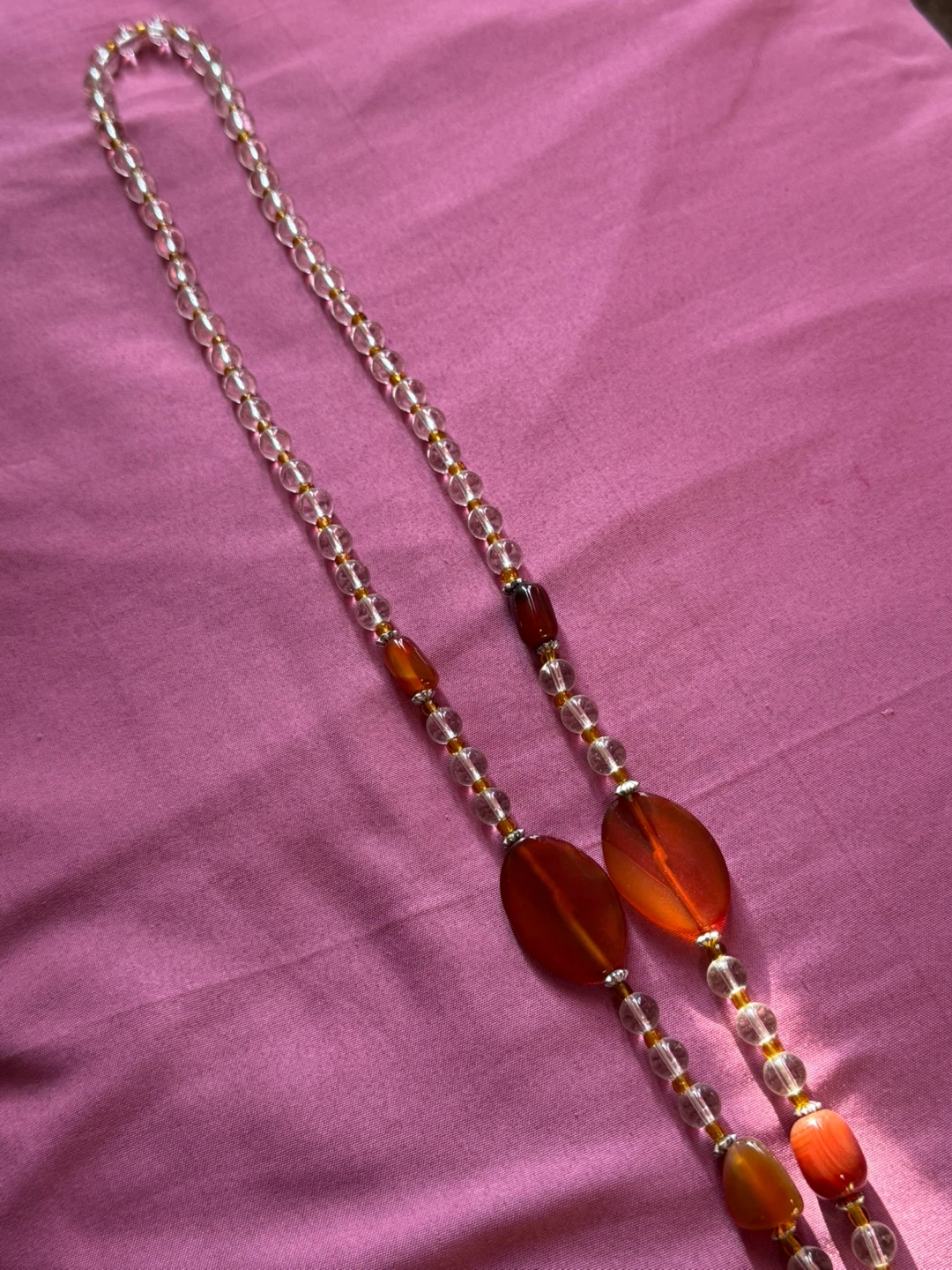 Beaded Necklace with Agate Pendant - photo 3