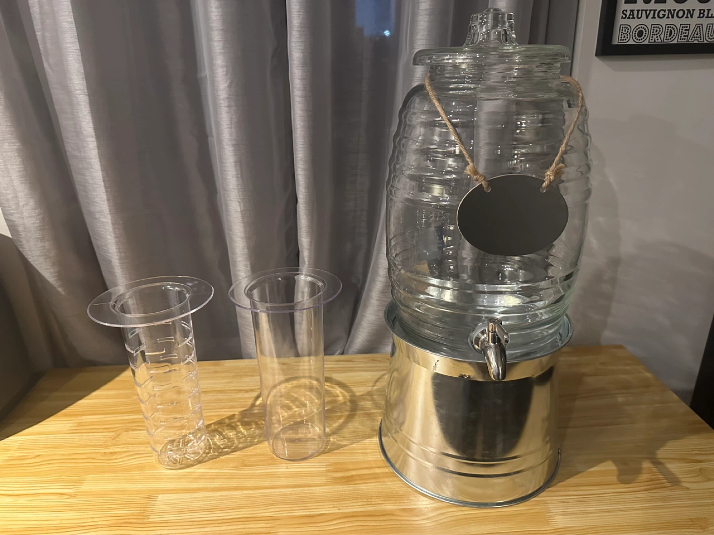 Glass Drink Dispenser with Stainless Steel Tap and Infusers