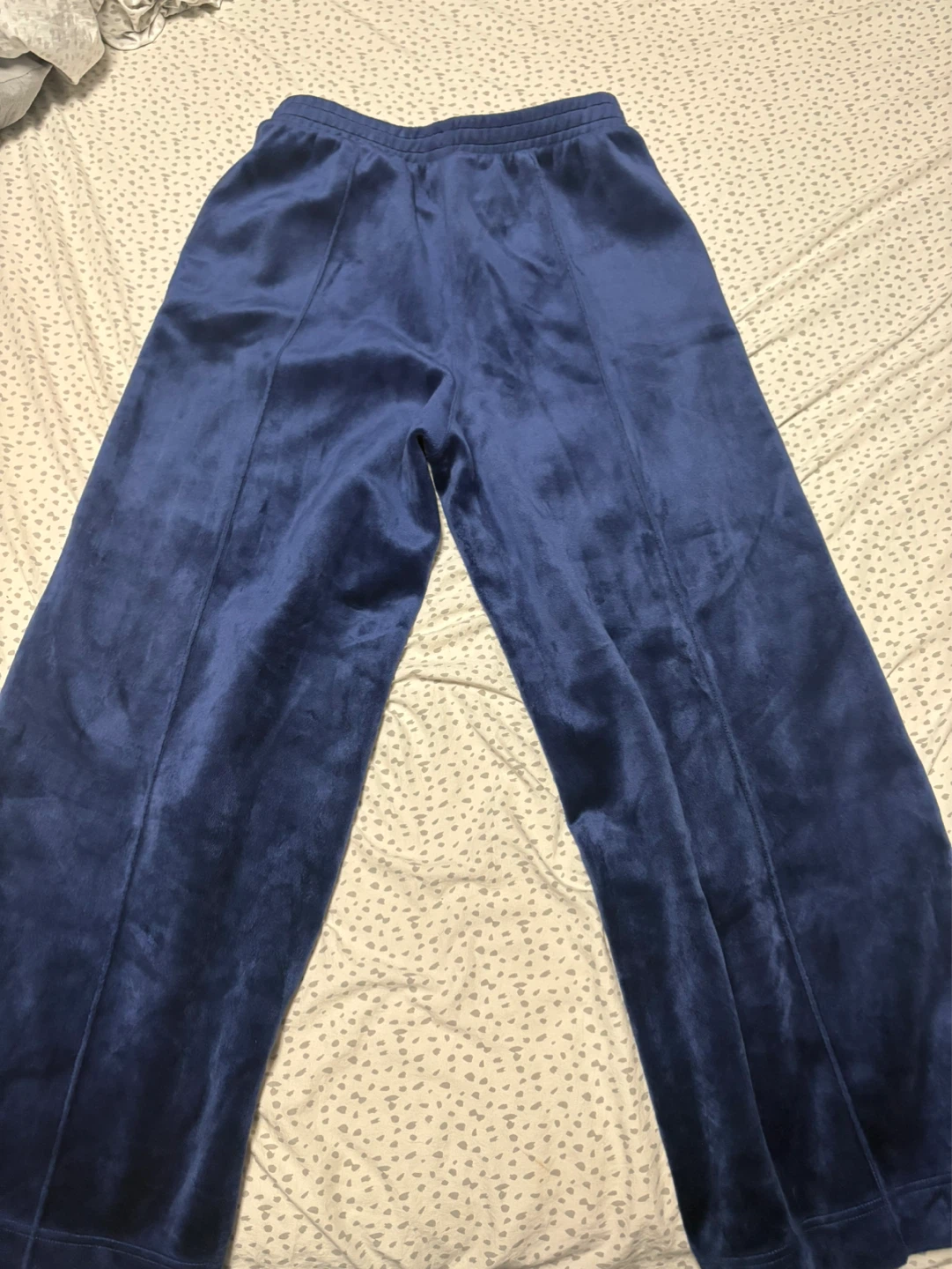 Adidas Velour Track Pants Navy Blue Size L/G - photo 4