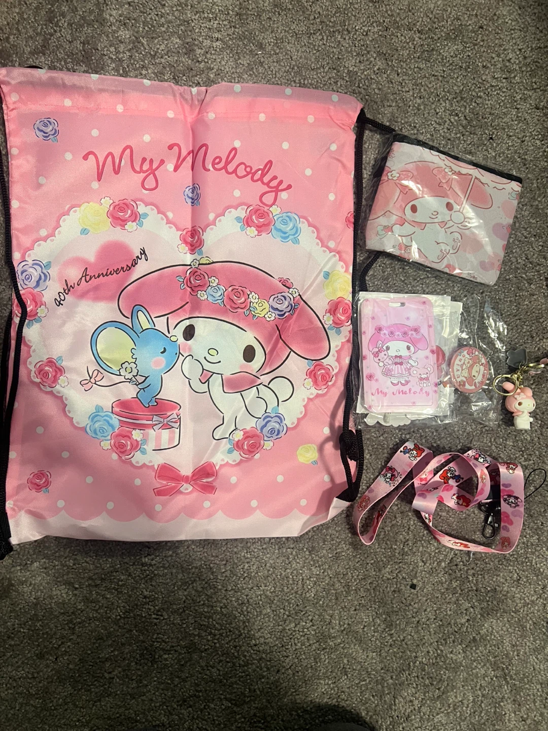 My Melody Drawstring Bag and Accessories Set