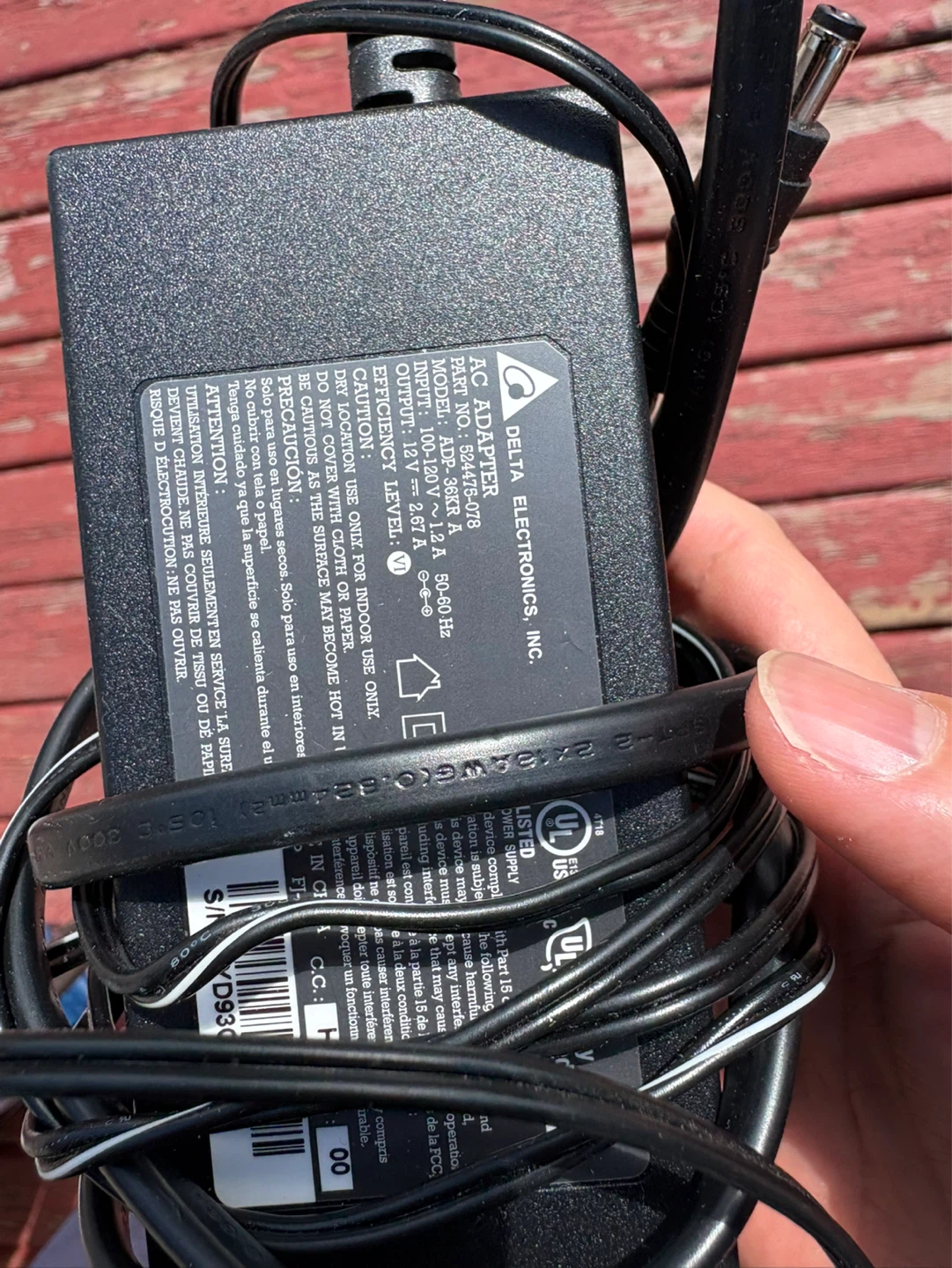 Delta Electronics AC Adapter ADP-36KH A 100-120V 1.2A - photo 2